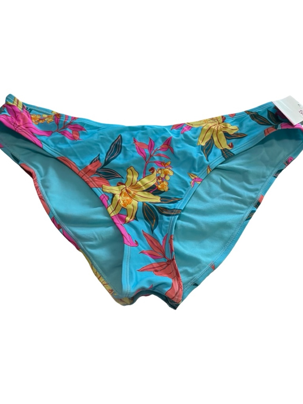 SO Sunshine Chky Ruchd back hipster bottoms yellow pink floral print